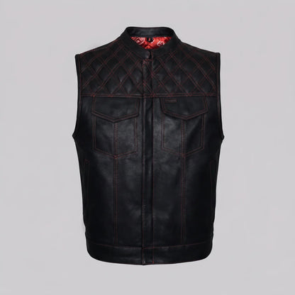 EKON Redline Leather Moto Vest