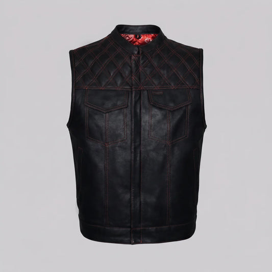 EKON Redline Leather Moto Vest