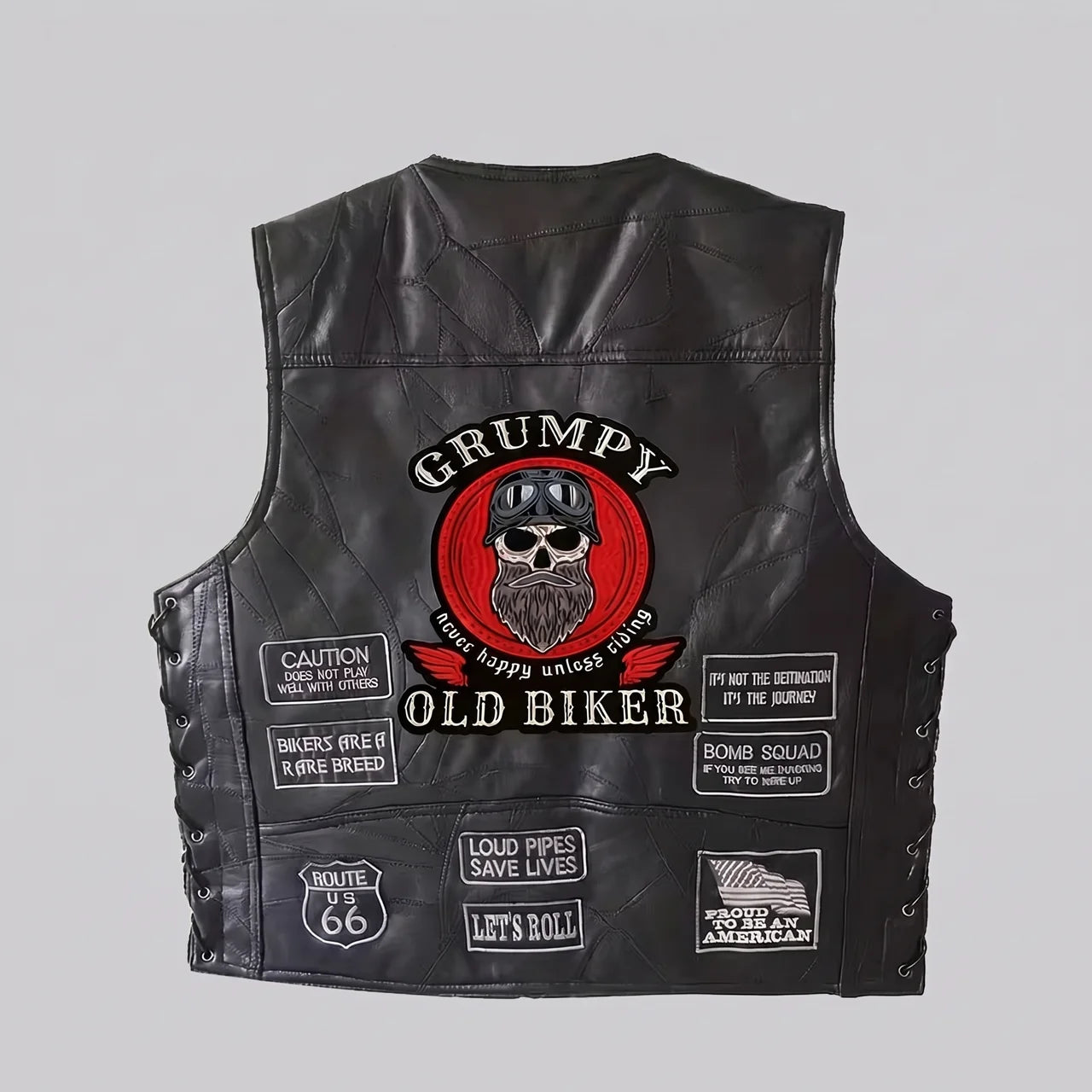 EKON Patchwork Moto Vest