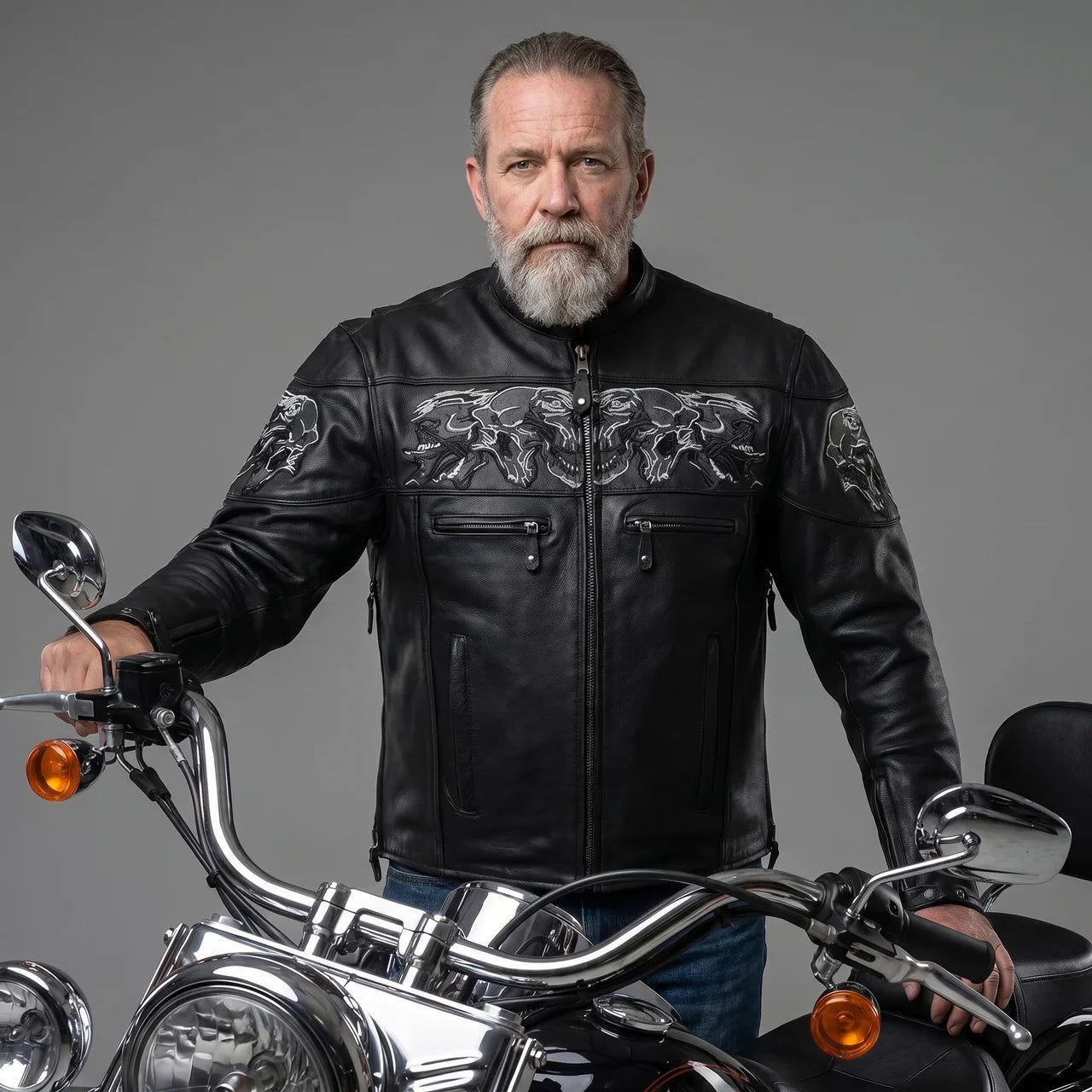 EKON Shadowline Leather Moto Jacket