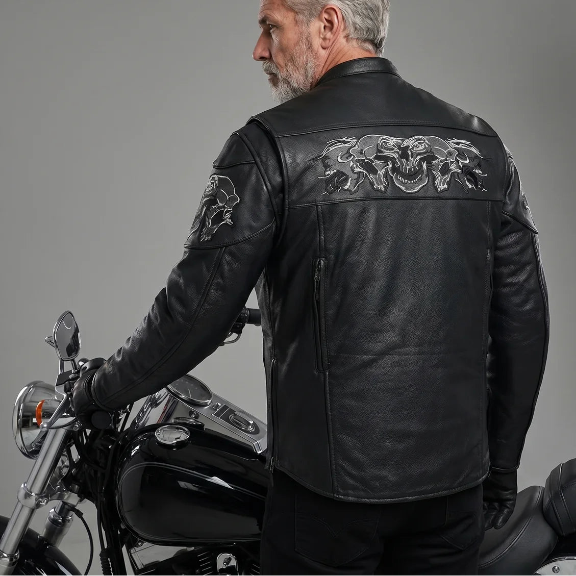 EKON Shadowline Leather Moto Jacket
