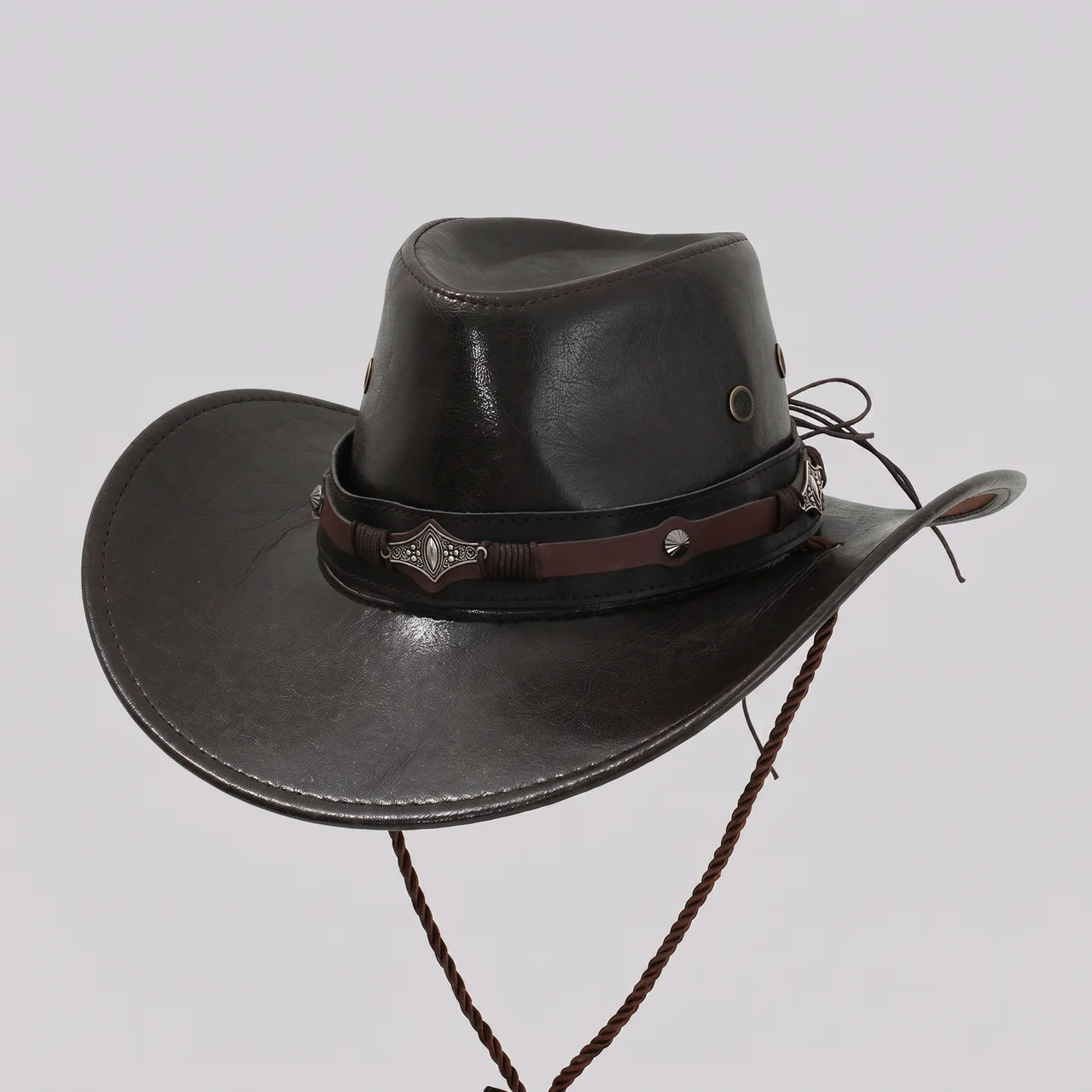 EKON Shapeable Brim Western Hat Dark Brown One Size