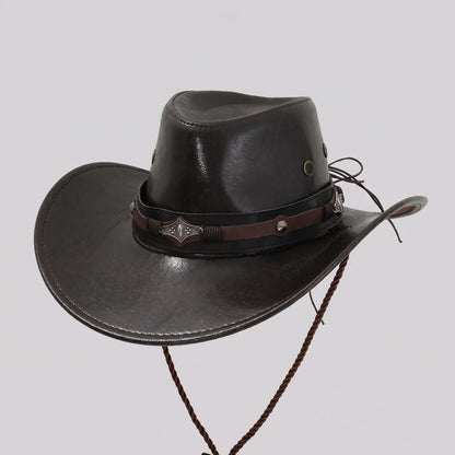 EKON Shapeable Brim Western Hat Dark Brown One Size