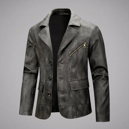EKON Vintage Moto Blazer Jacket Black