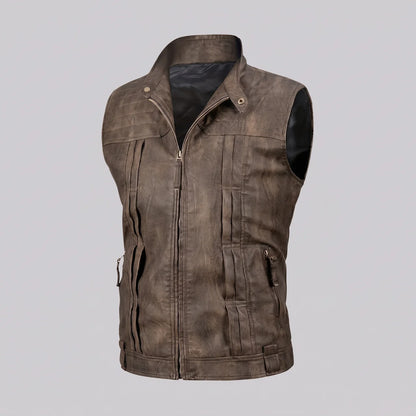 EKON Vintage Zip Moto Vest