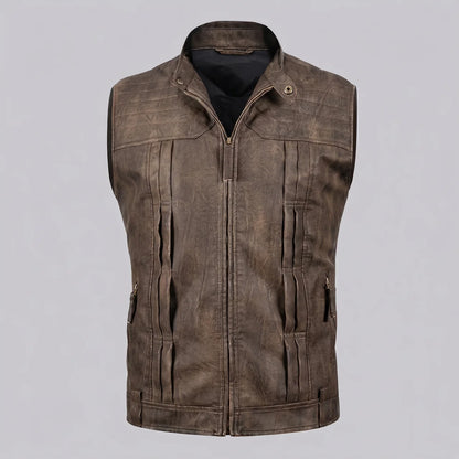 EKON Vintage Zip Moto Vest