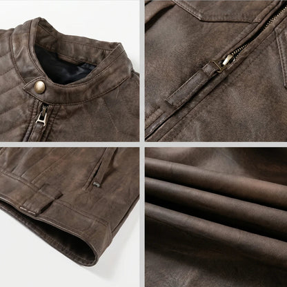 EKON Vintage Zip Moto Vest