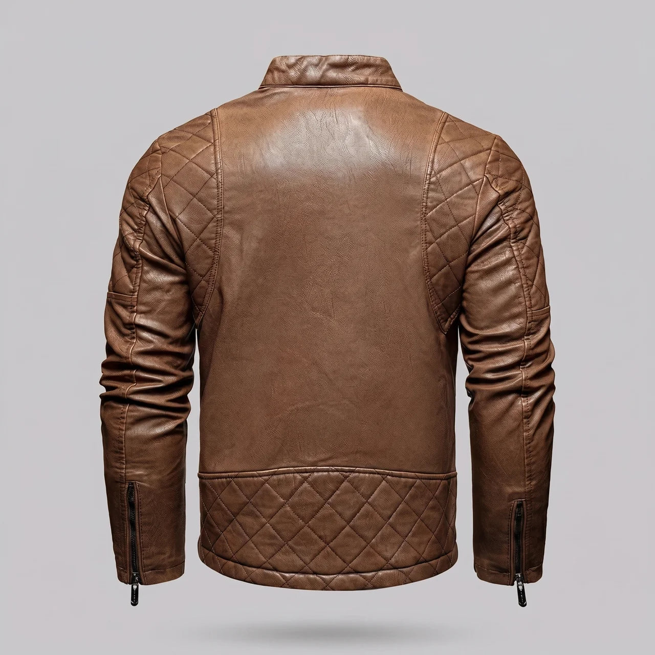 EKON Quilted Vintage Moto Jacket