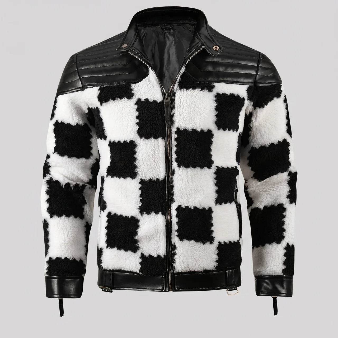EKON Checkerboard Moto Jacket