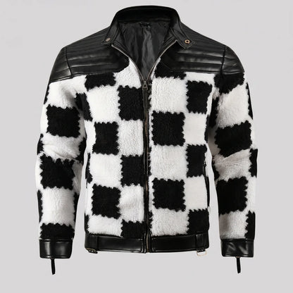 EKON Checkerboard Moto Jacket