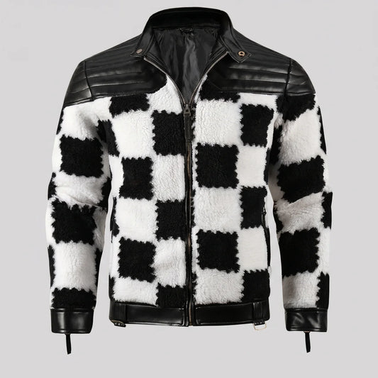 EKON Checkerboard Moto Jacket