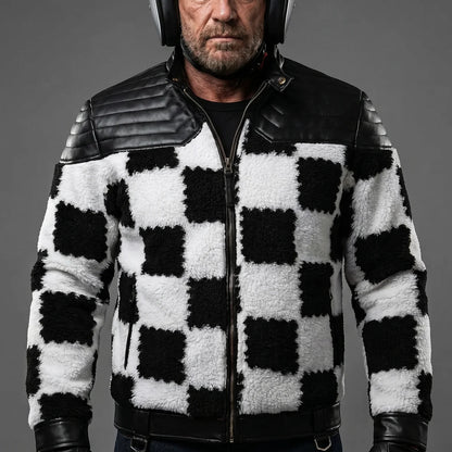 EKON Checkerboard Moto Jacket