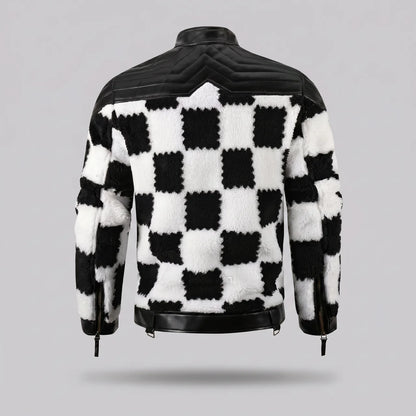 EKON Checkerboard Moto Jacket