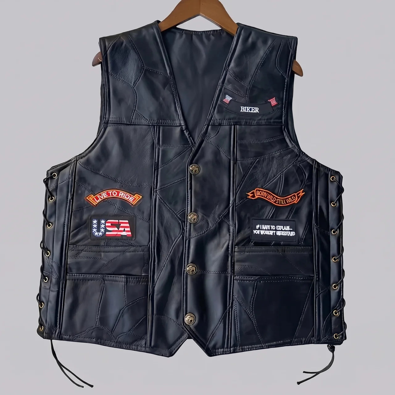 EKON Independent Lace-Up Moto Vest