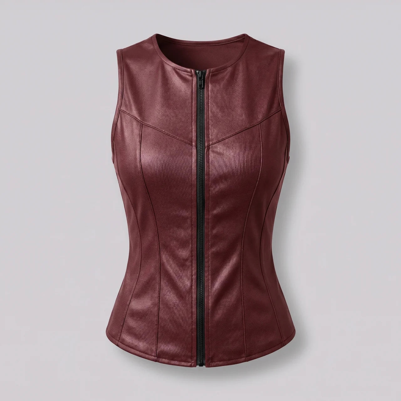 EKON Sculpted Slim Zip Vest Red