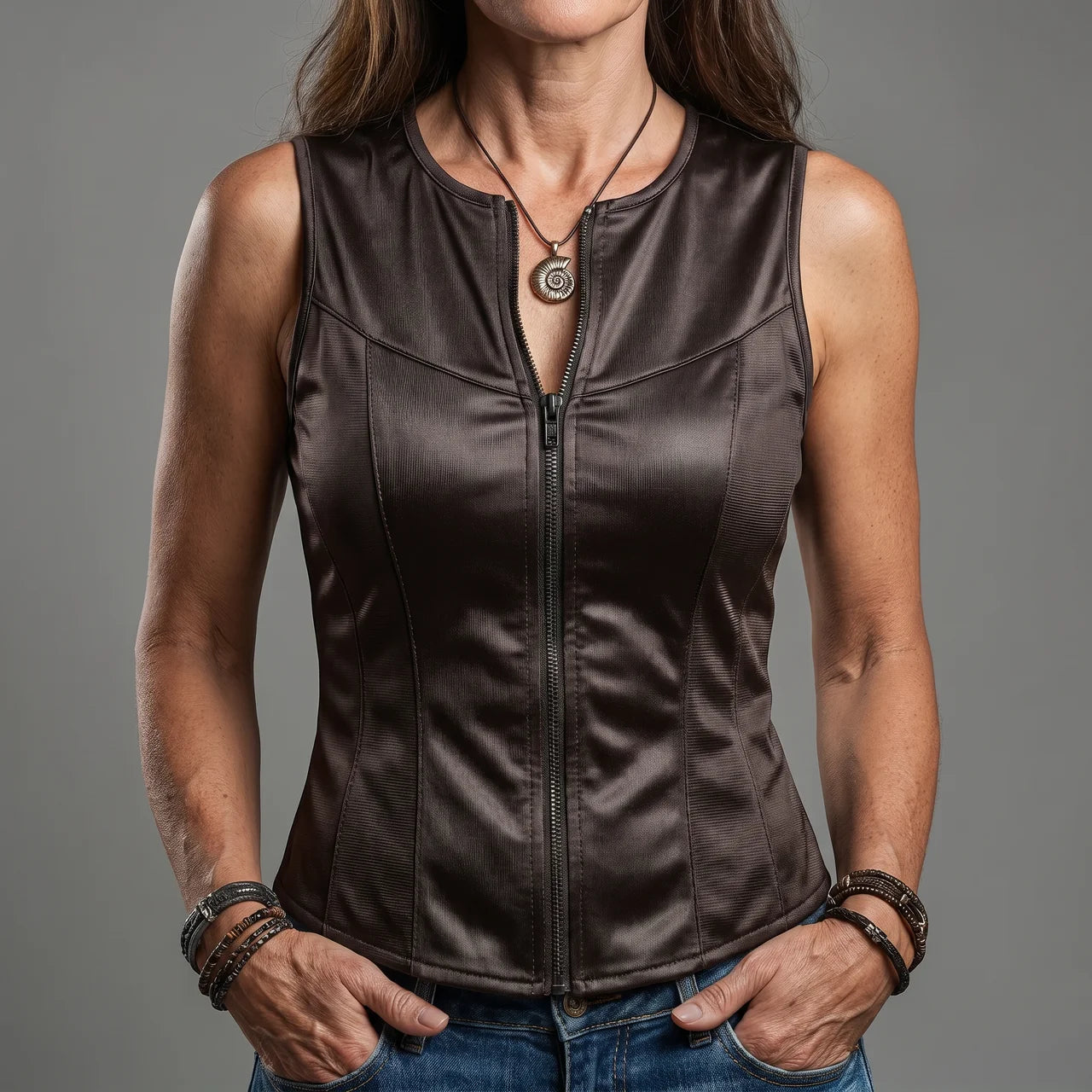 EKON Sculpted Slim Zip Vest