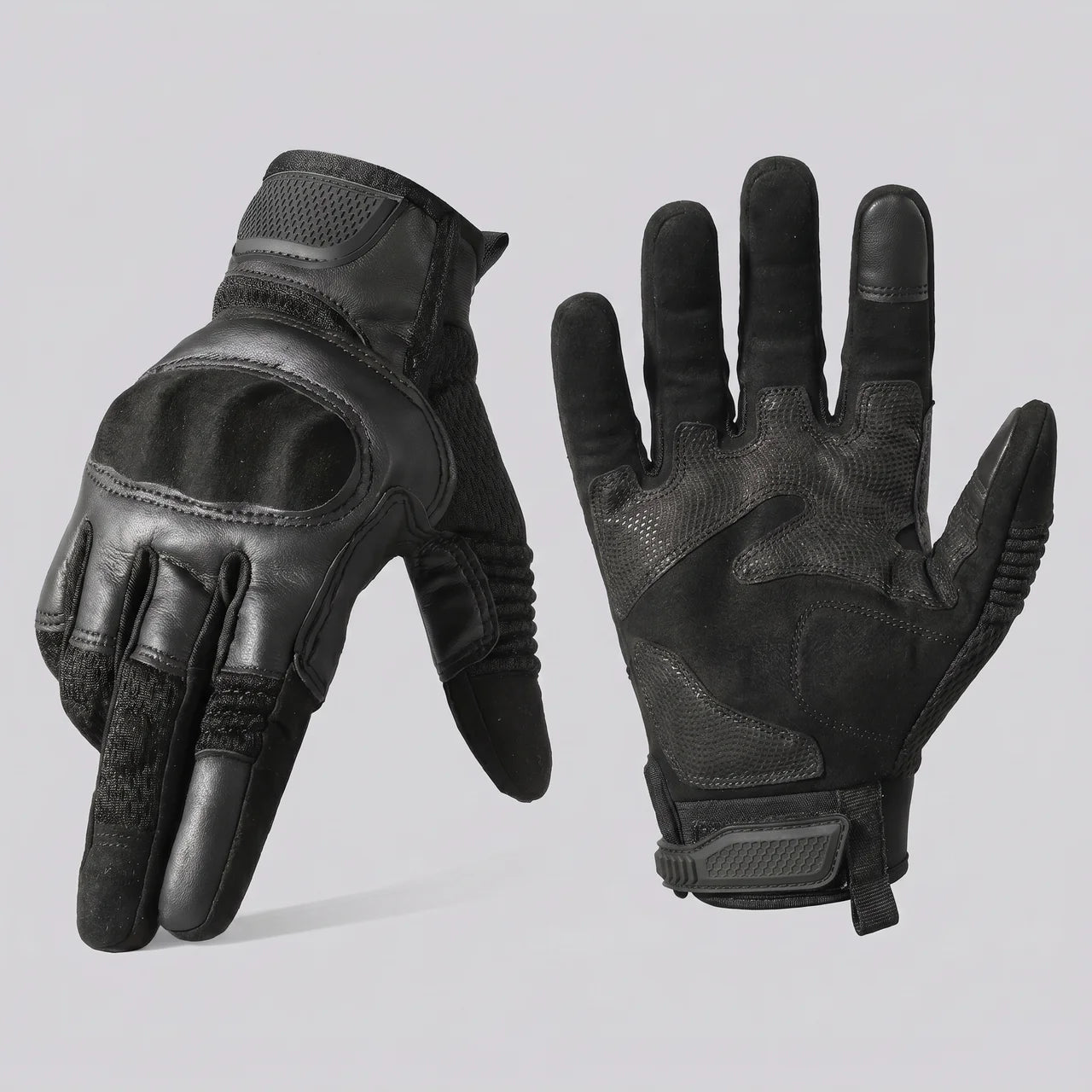 EKON Mesh-Panel Moto Gloves Black