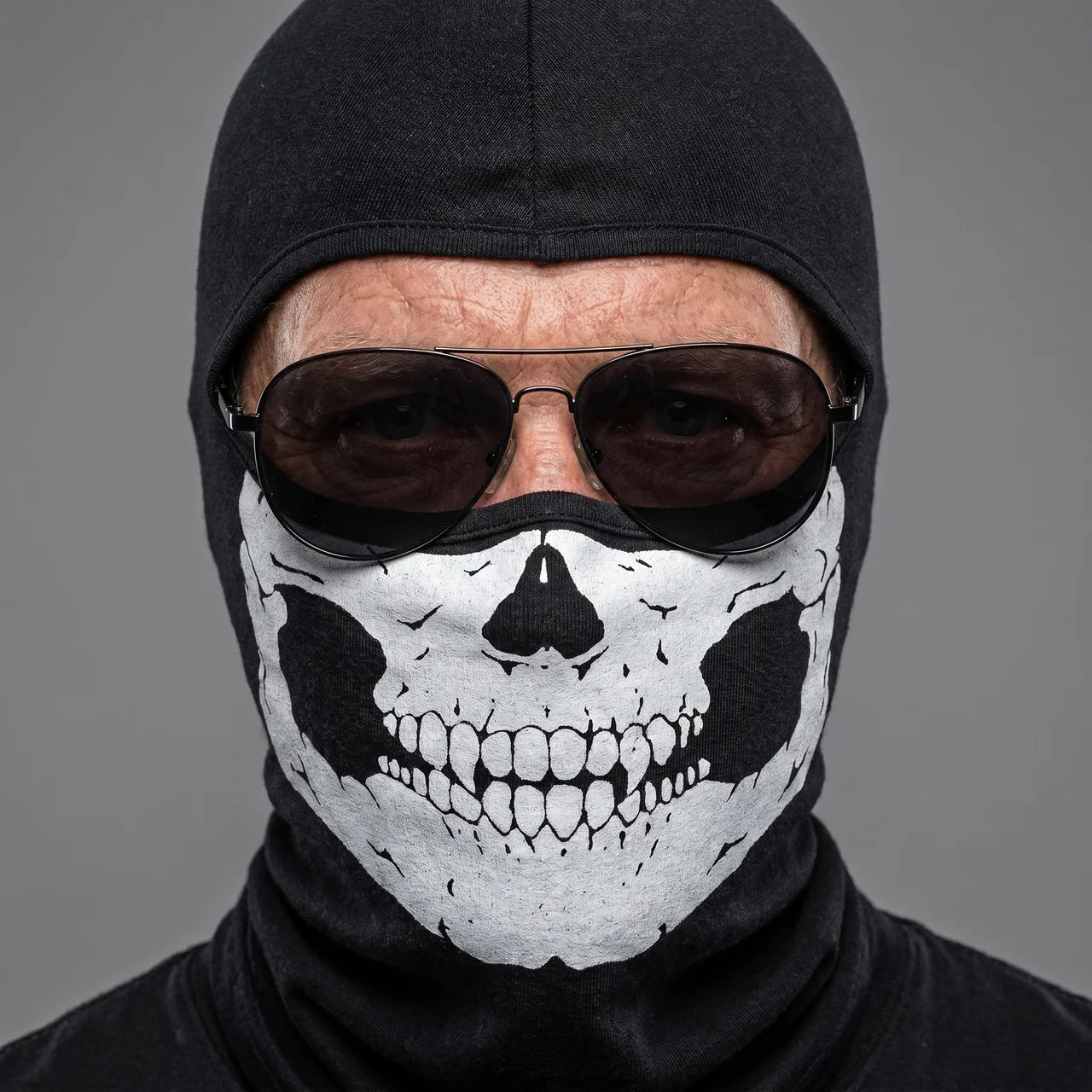 EKON Skull-Graphic Moto Balaclava