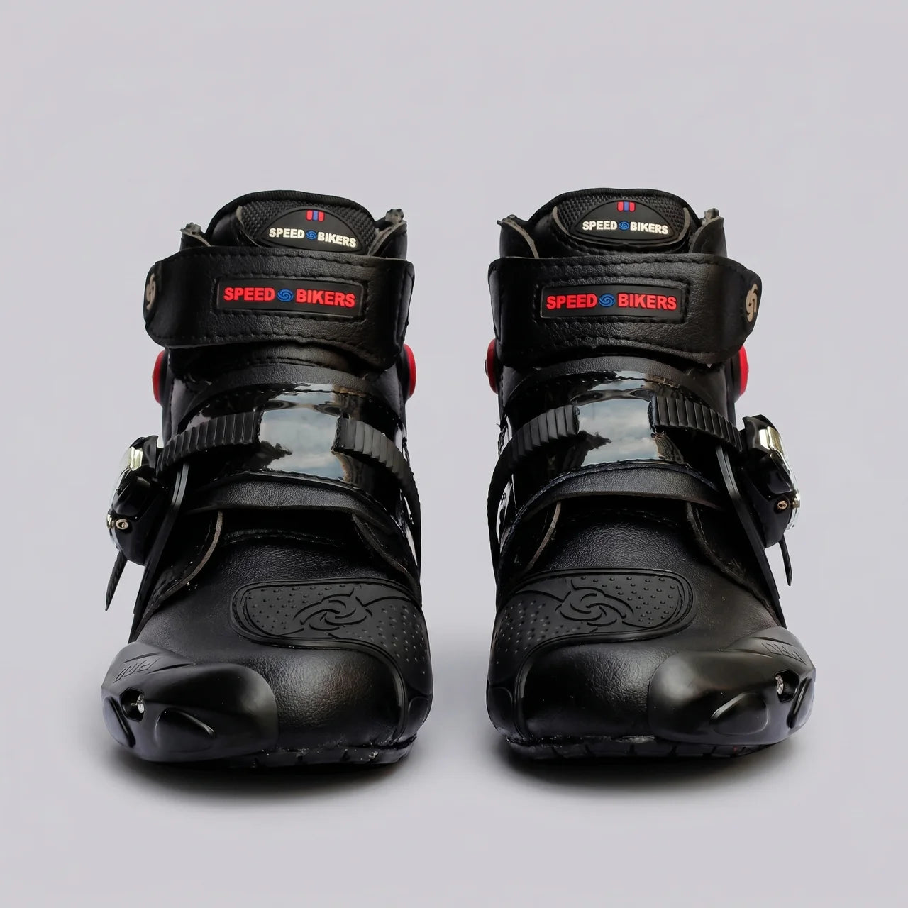 EKON Buckled Reinforced Moto Shoes Black
