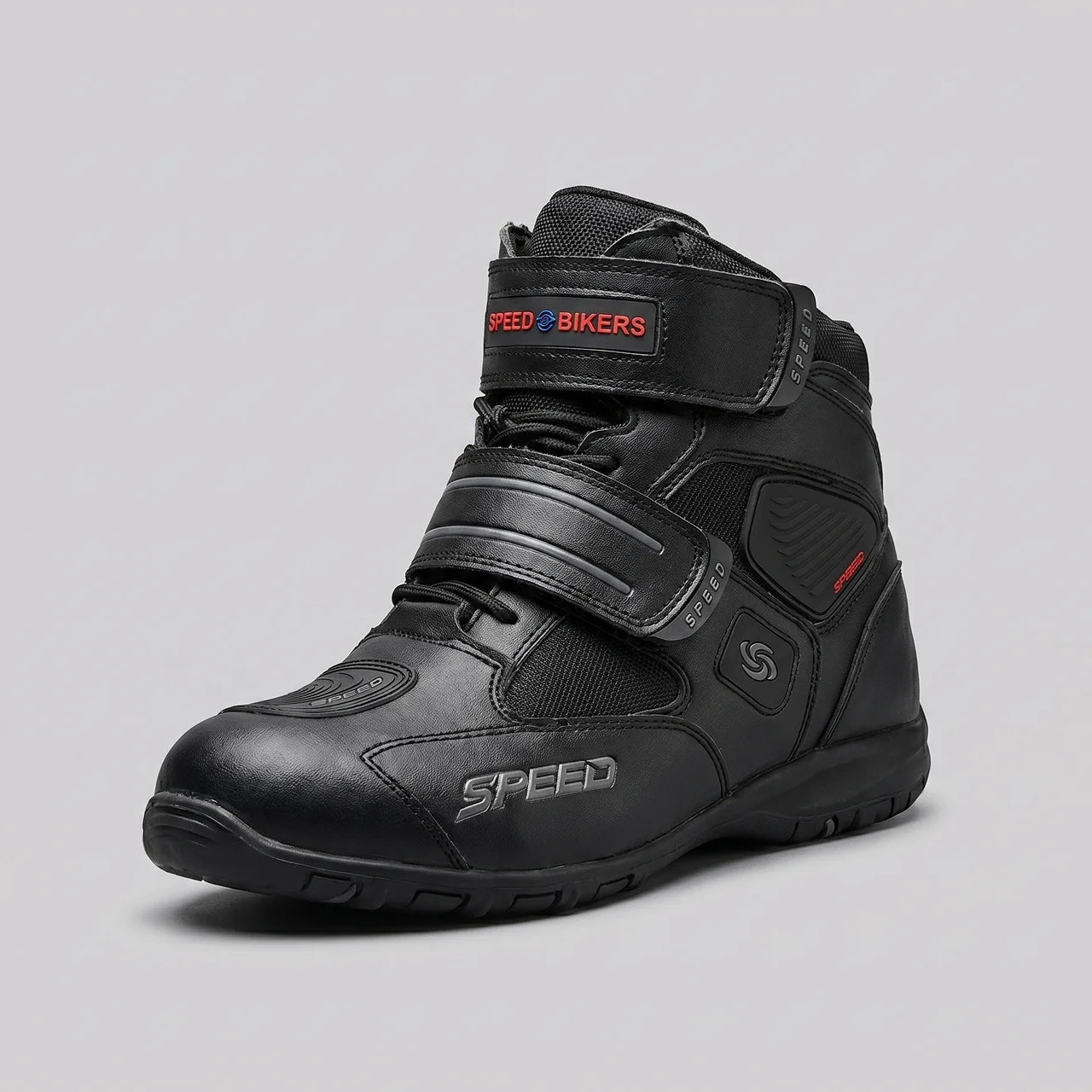 EKON Reinforced Secure-Fit Moto Shoes Black