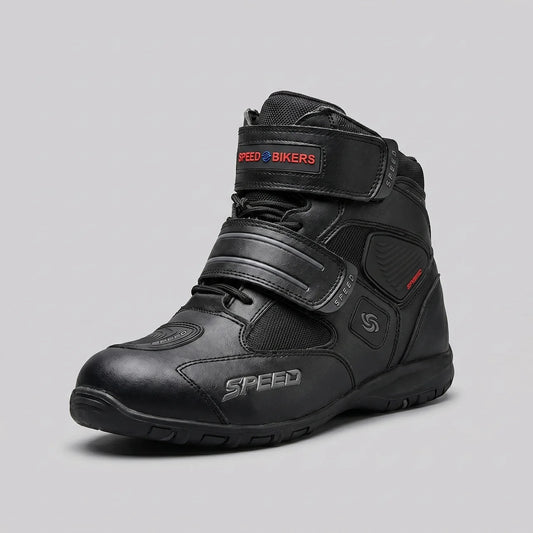 EKON Reinforced Secure-Fit Moto Shoes Black