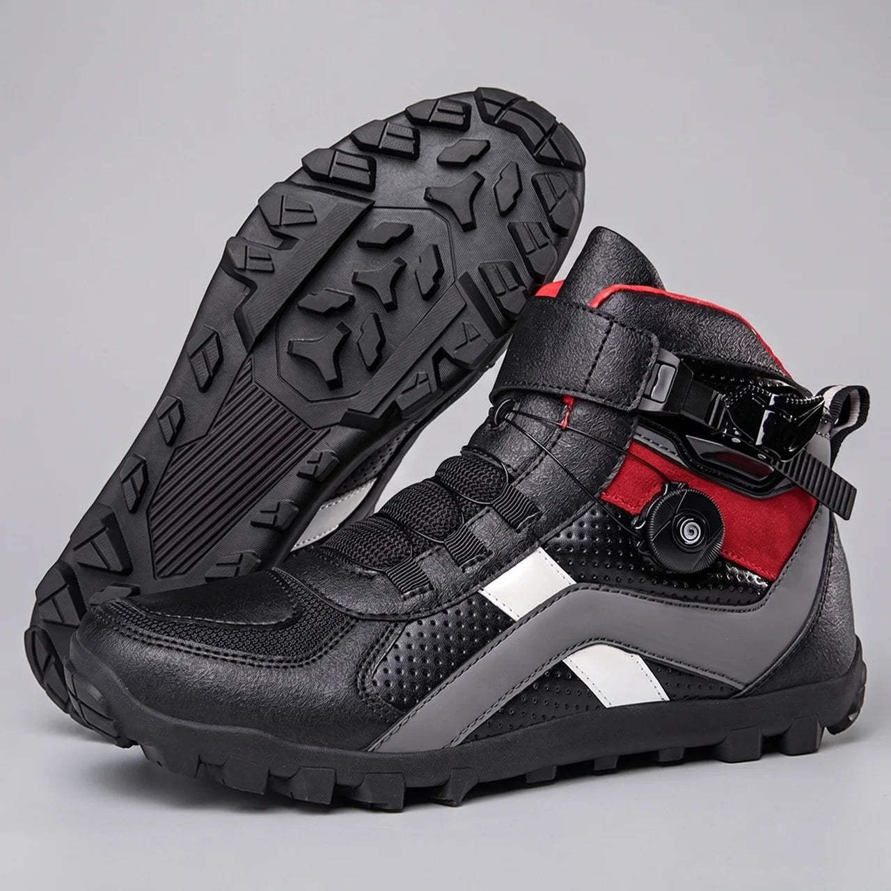 EKON Colorblock Moto Shoes Black