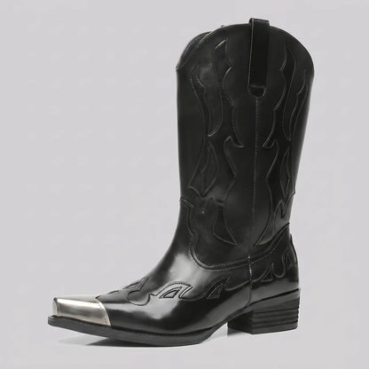 EKON Flame Western Rider Boots Black