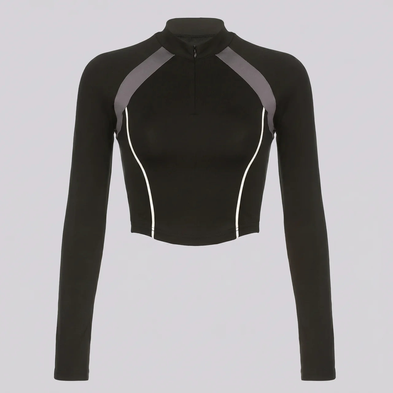 EKON Women’s Zip-Up Moto Crop Top