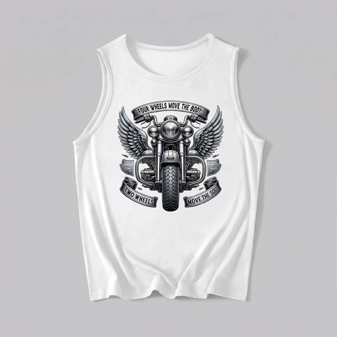 EKON Two-Wheel Soul Tank Top White