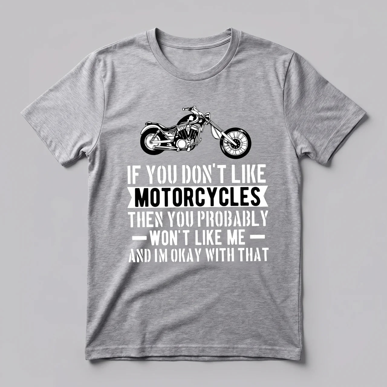 EKON Motorcycle Quote Tee Light Gray