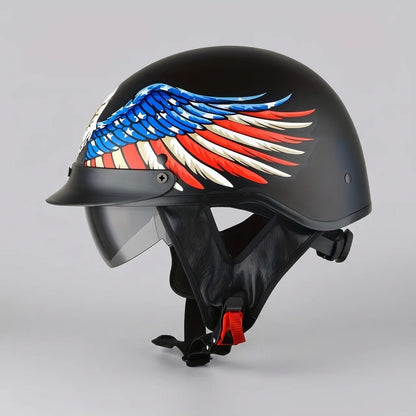 EKON Eagle-Wing Visor Half Helmet