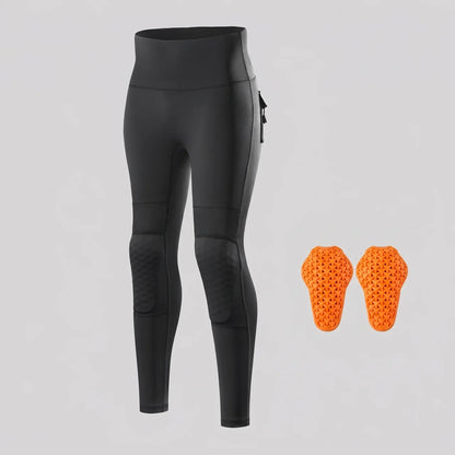 EKON Women’s Slim Armored Motorcycle Pants Black