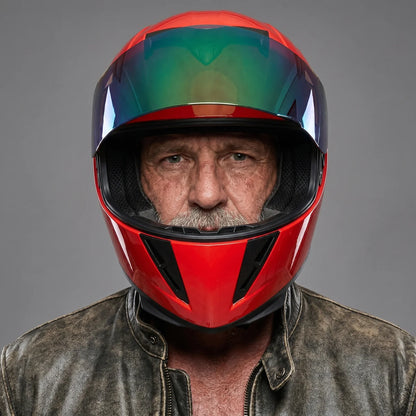 EKON Redline Mirror Full-Face Helmet