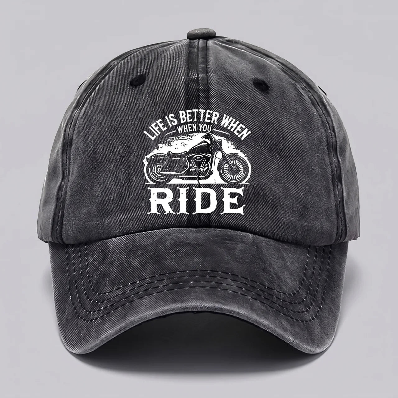 EKON RideLife Vintage Moto Cap Black