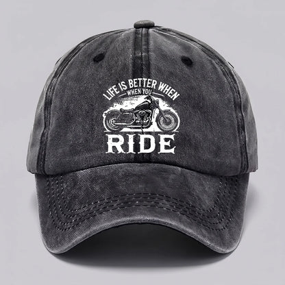 EKON RideLife Vintage Moto Cap Black