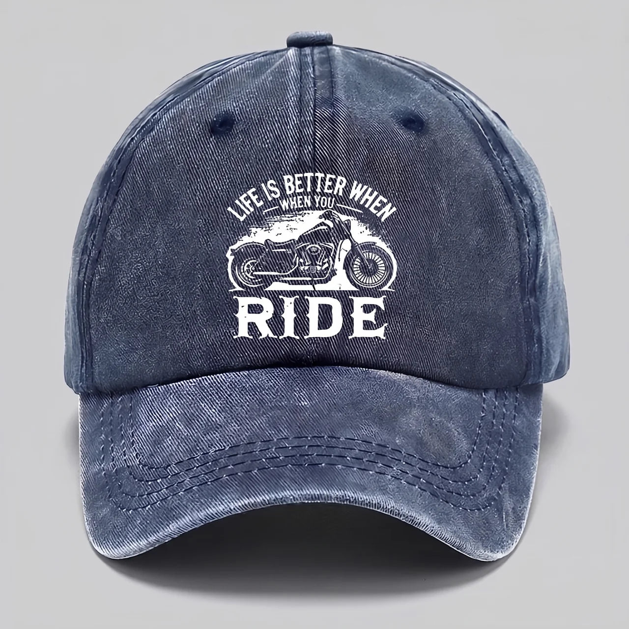EKON RideLife Vintage Moto Cap Navy Blue