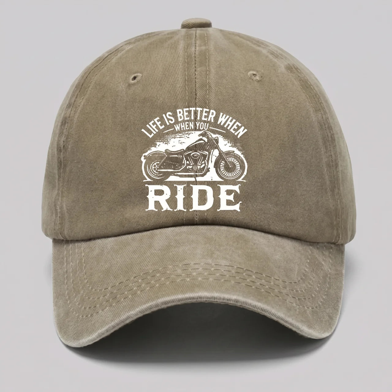 EKON RideLife Vintage Moto Cap Khaki