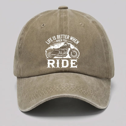 EKON RideLife Vintage Moto Cap Khaki
