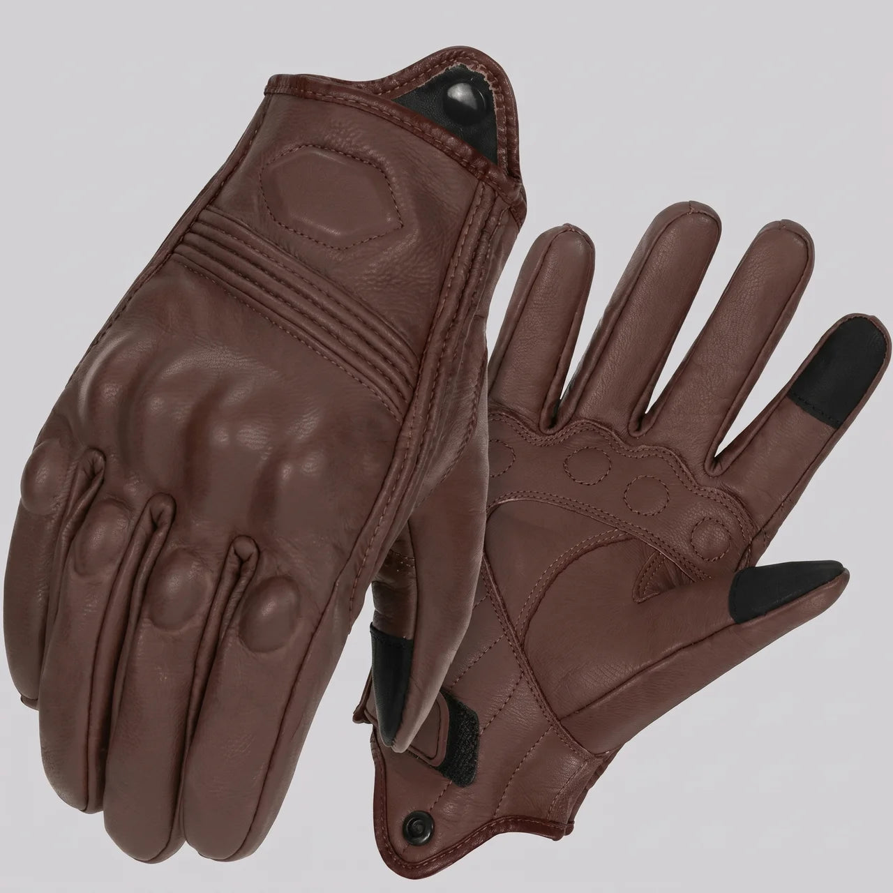 EKON NomadGrip Leather Gloves Brown