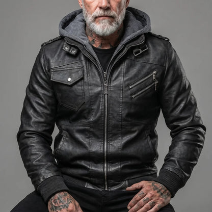 EKON Detachable Hood Moto Jacket