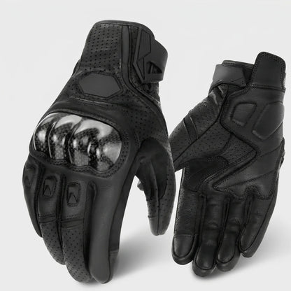 EKON Armored Cowhide Riding Gloves Black