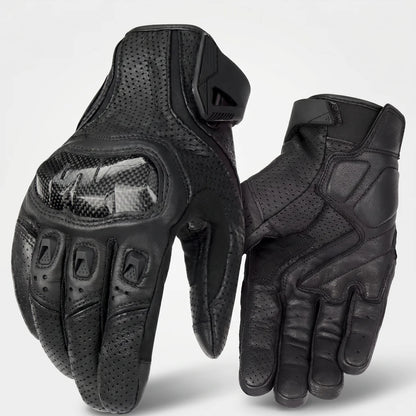 EKON Vented Cowhide Riding Gloves Black