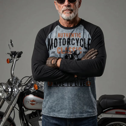 EKON Vintage Moto Long Sleeve Tee
