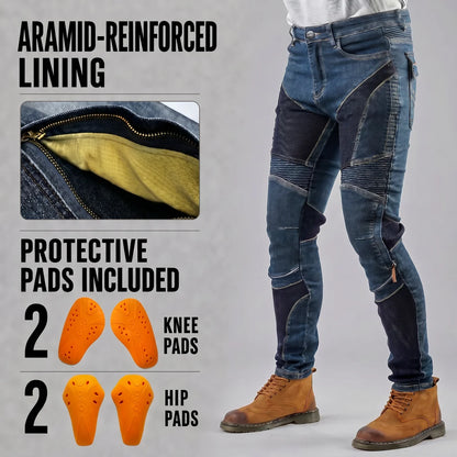 EKON Vented Aramid Armored Jeans Blue