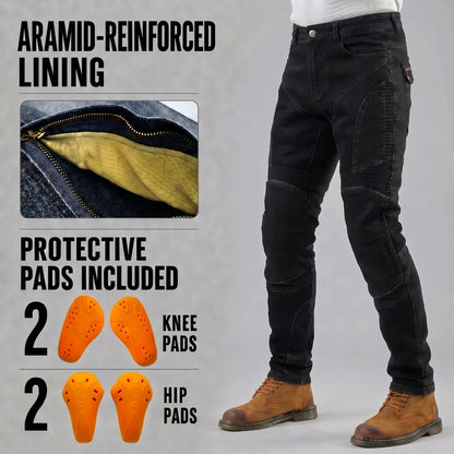 EKON Vented Aramid Armored Jeans Black