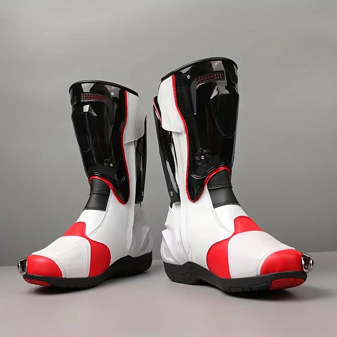 EKON RaceGuard High Moto Boots Black & Red