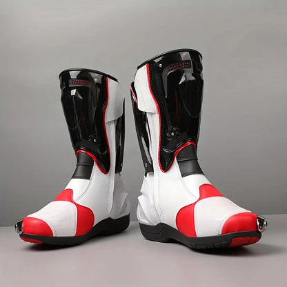 EKON RaceGuard High Moto Boots Black & Red