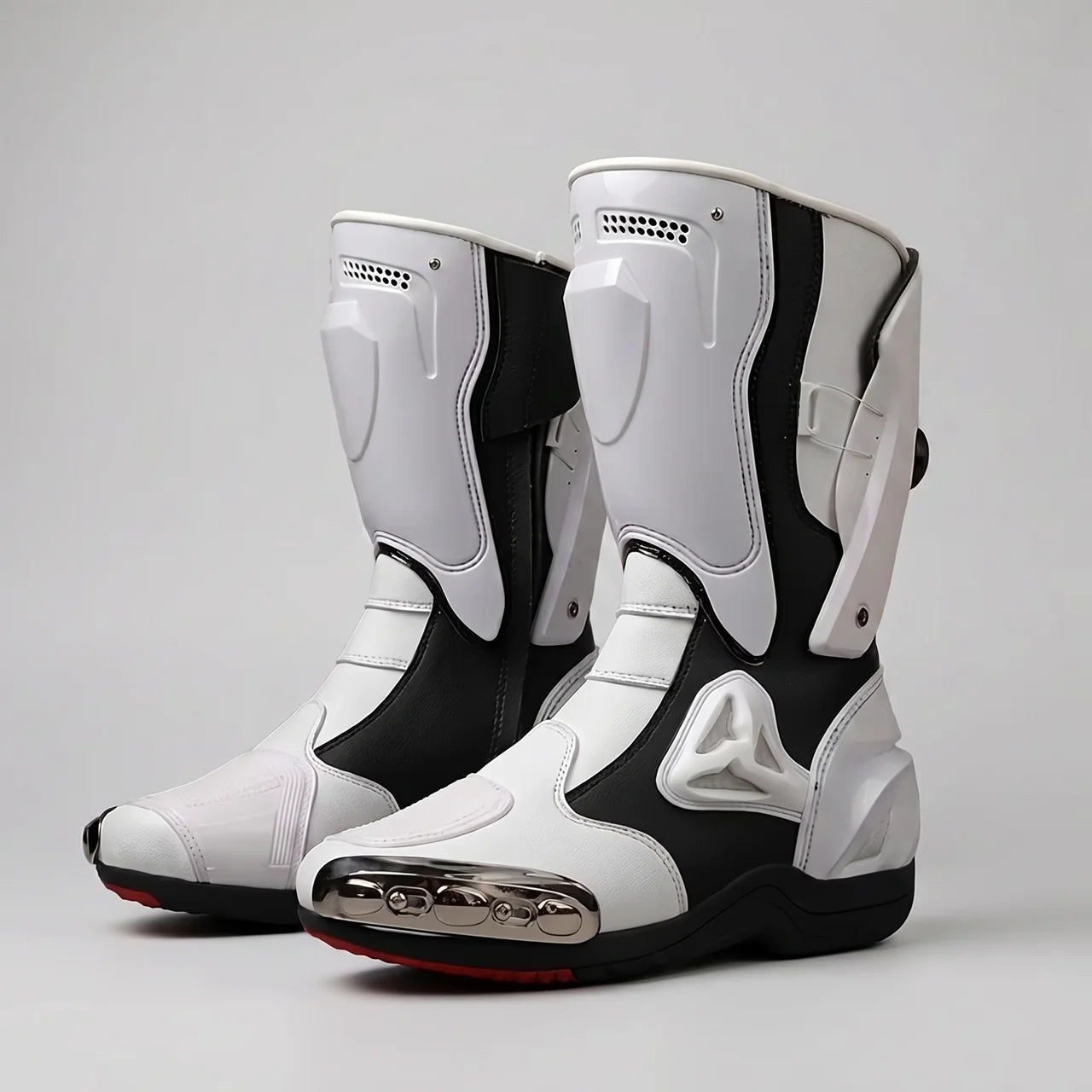 EKON RaceGuard High Moto Boots White