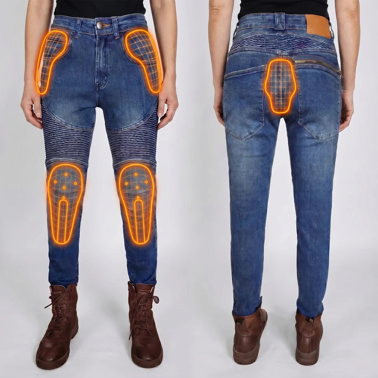 EKON Aramid-Lined Protective Riding Jeans