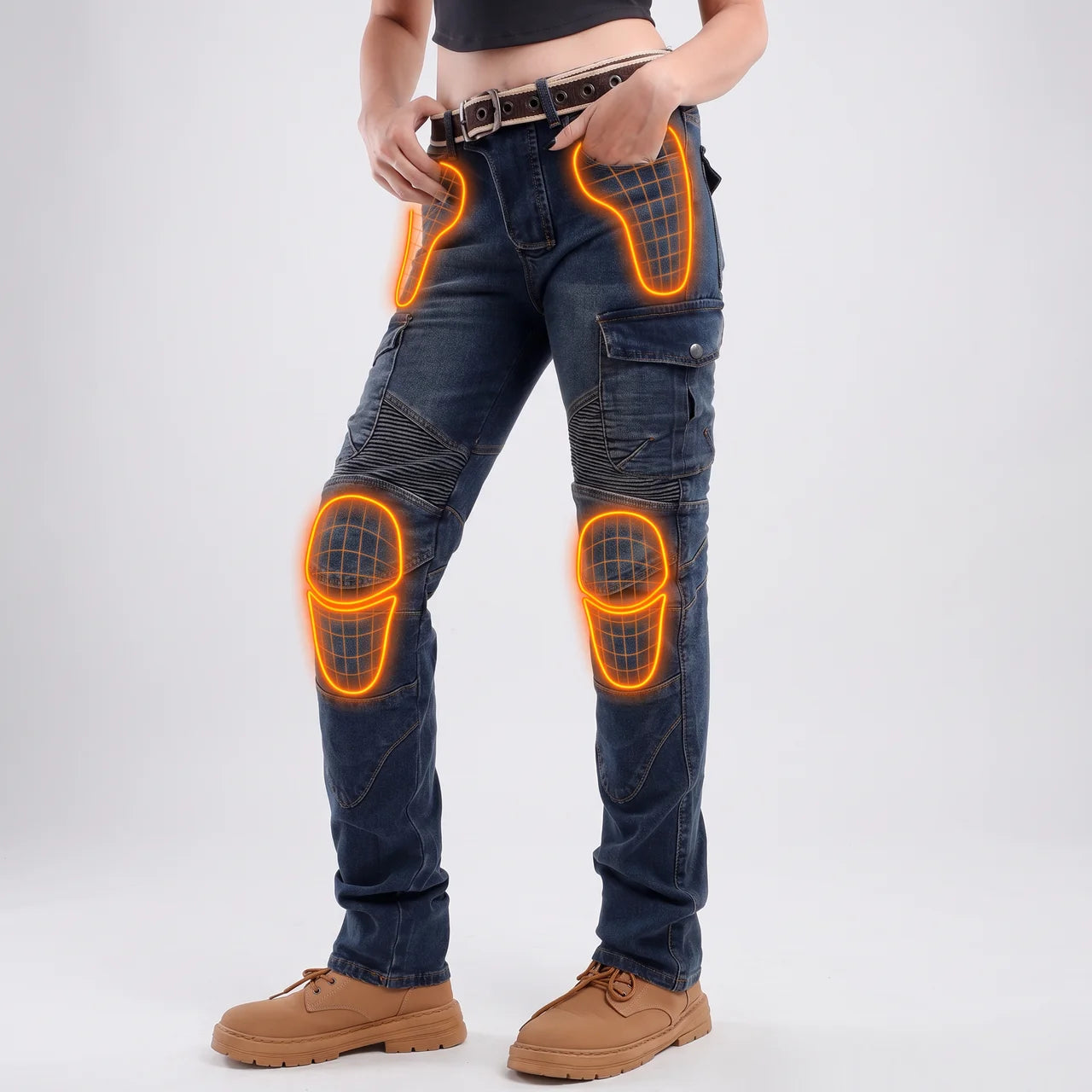 EKON Women’s Aramid-Lined Cargo Riding Jeans